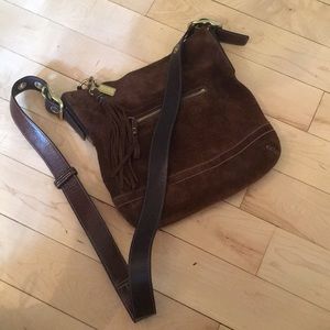 Coach cross body suede bag